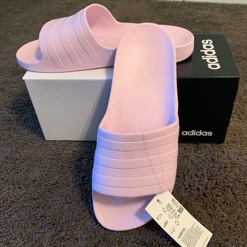 Pink Adidas Slides